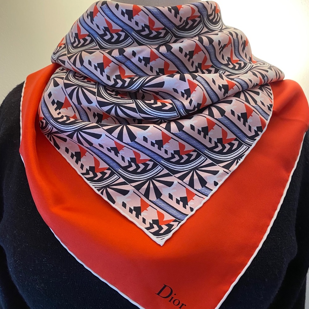 NWOT Dior geo print silk scarf - Picture 1 of 8